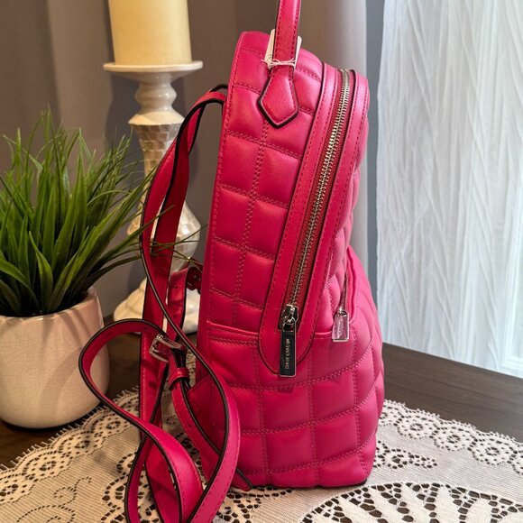 NWT MICHAEL KORS SHEILA MEDIUM FRONT POCKET BACKPACK QUILTED DRAGONFRUIT main image 7